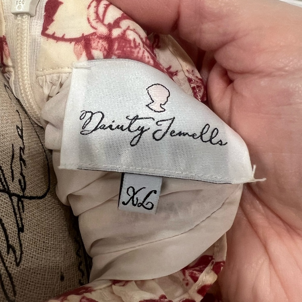 Dainty Jewells Red and Cream Floral Long Sleeve Dress - Picture 5 of 9